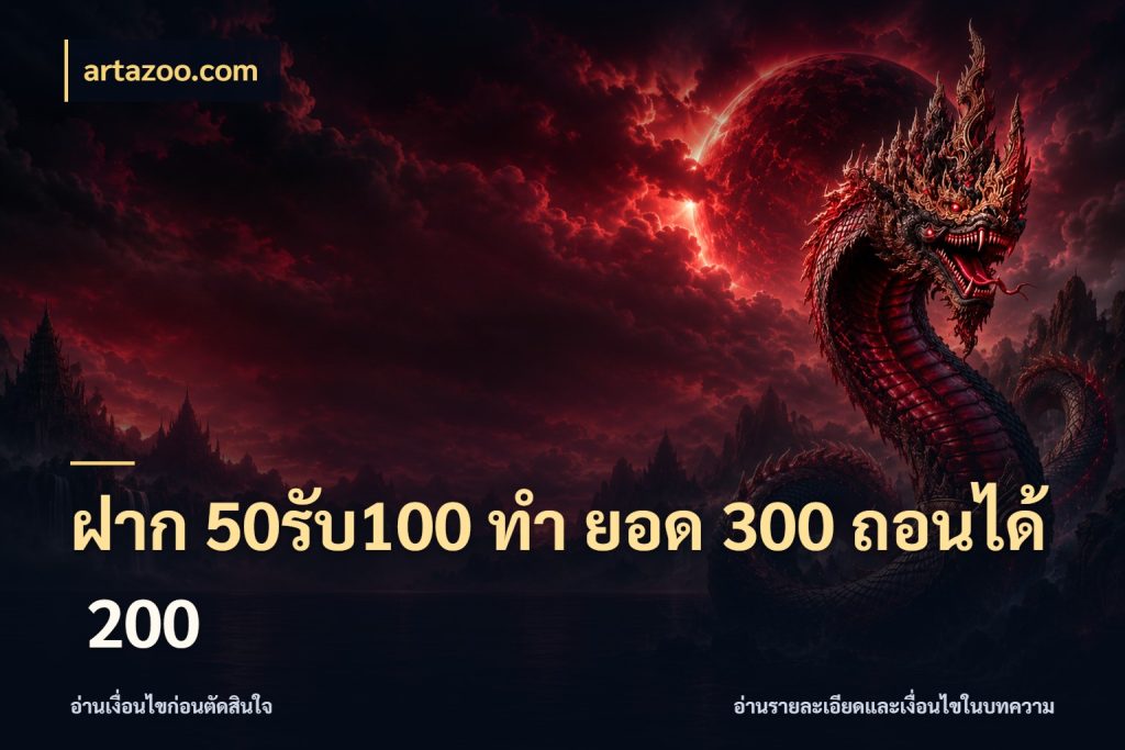 ฝาก 50รับ100 ทํา ยอด 300 ถอนได้ 200 ยอดฝากและยอดรับในมุมของคนชอบลุ้น สไตล์ artazoo.com
