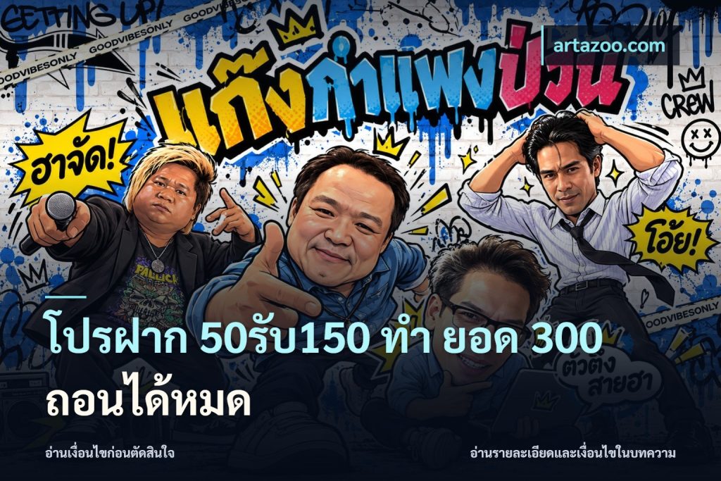 โปรฝาก 50รับ150 ทํา ยอด 300 ถอนได้หมด