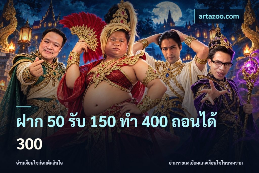 ฝาก 50 รับ 150 ทํา 400 ถอนได้ 300
