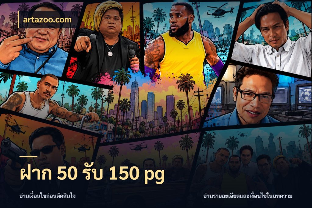 ฝาก 50 รับ 150 pg จุดเด่นของเครดิตที่คนชอบเกมอยากรู้ ในมุม artazoo.com
