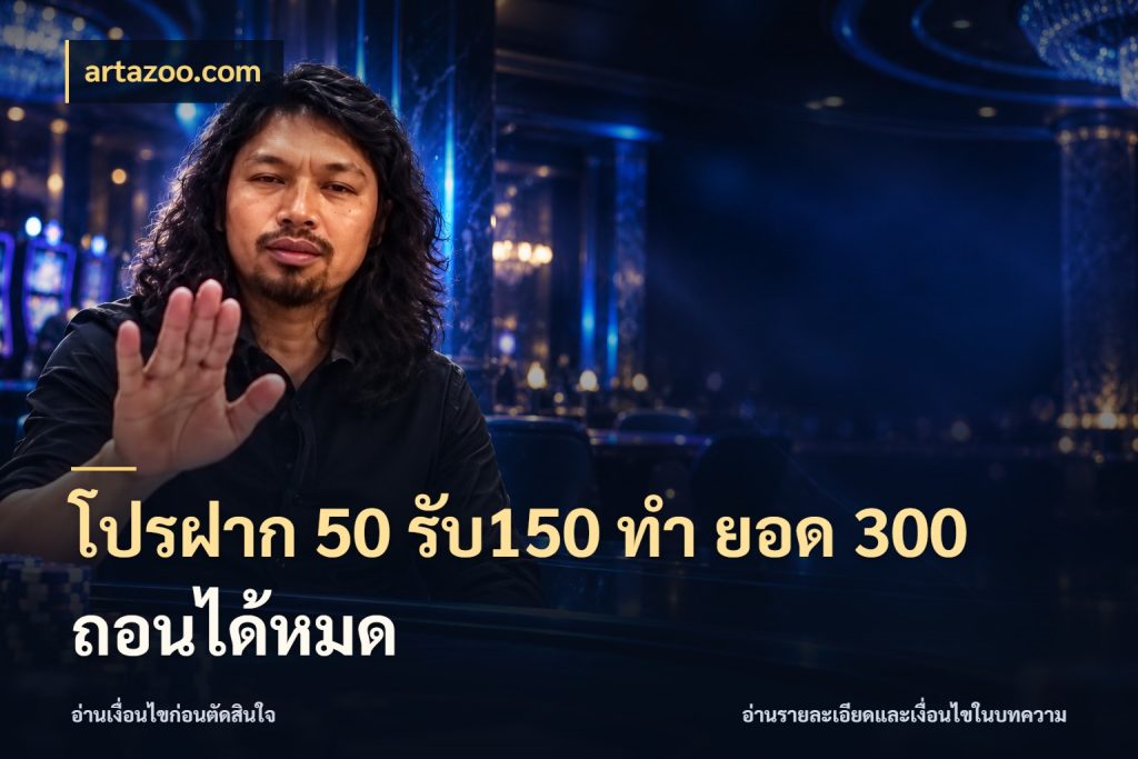 โปรฝาก 50 รับ150 ทํา ยอด 300 ถอนได้หมด artazoo.com จับประเด็นยอดรับก่อนเลือกความสนุก