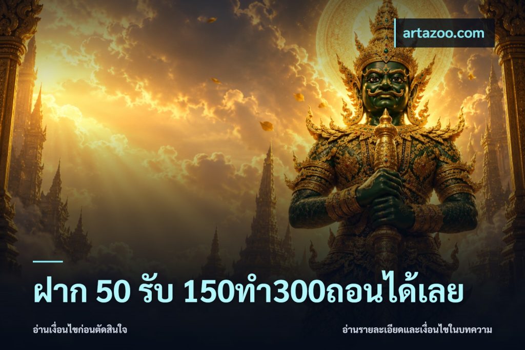 ฝาก 50 รับ 150ทำ300ถอนได้เลย