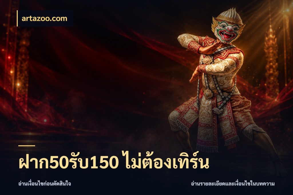 ฝาก50รับ150 ไม่ต้องเทิร์น artazoo.com จับประเด็นยอดรับก่อนเลือกความสนุก