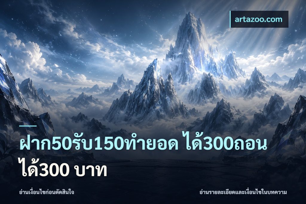 ฝาก50รับ150ทํายอด ได้300ถอนได้300 บาท