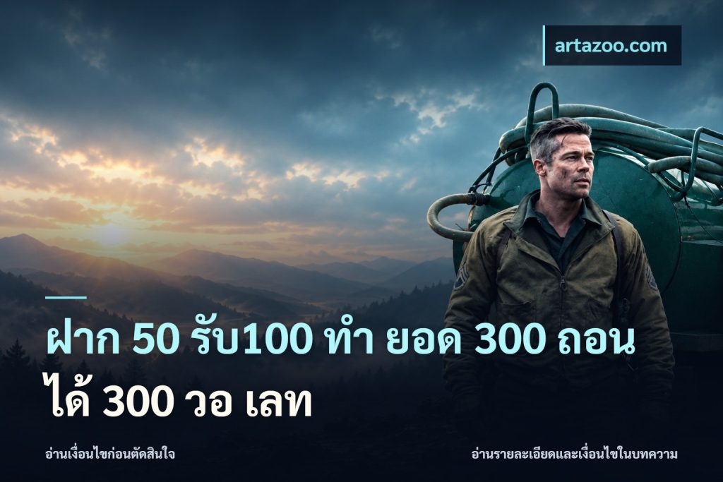 ฝาก 50 รับ100 ทํา ยอด 300 ถอนได้ 300 วอ เลท