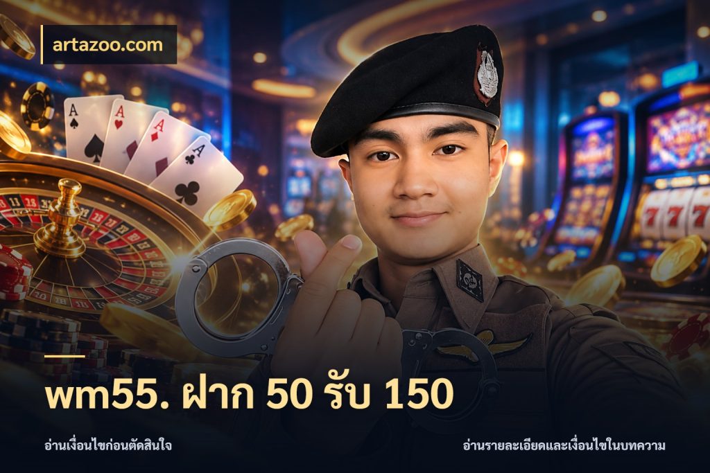 wm55. ฝาก 50 รับ 150 โปรกับเกมที่ชอบเลือกให้ตรงสไตล์ กับ artazoo.com