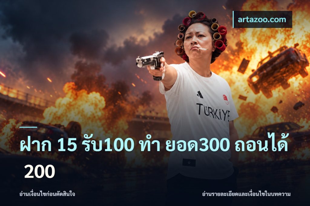 ฝาก 15 รับ100 ทํา ยอด300 ถอนได้ 200