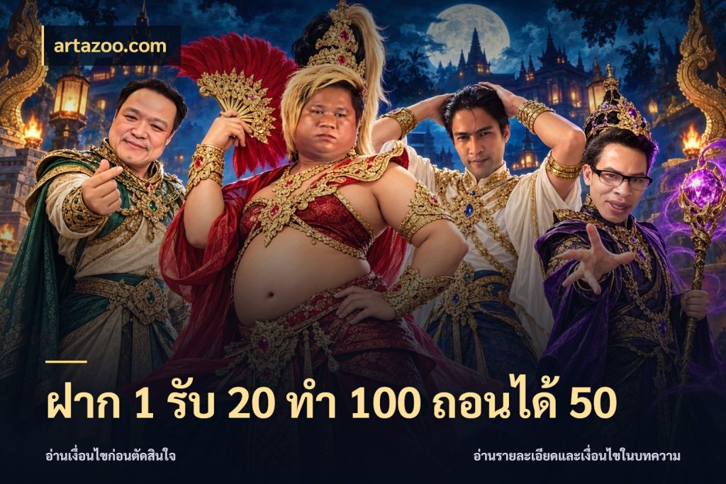 ฝาก 1 รับ 20 ทำ 100 ถอนได้ 50 สายโบนัสเลือกจังหวะสนุกได้อย่างไร กับ artazoo.com