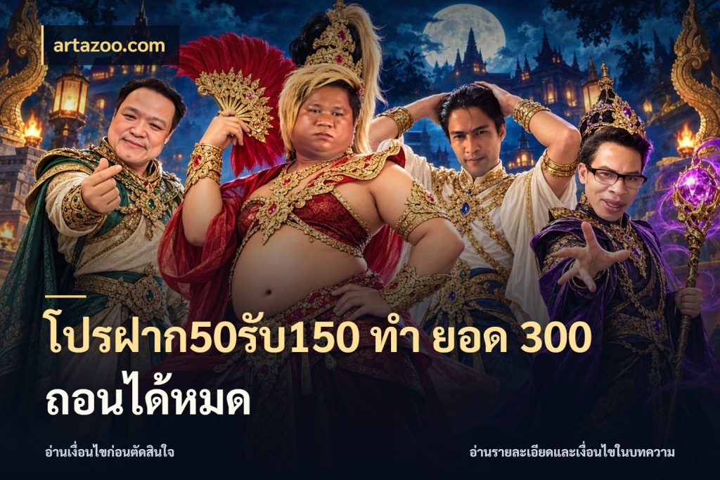 โปรฝาก50รับ150 ทํา ยอด 300 ถอนได้หมด artazoo.com จุดเด่นของเครดิตที่คนชอบเกมอยากรู้