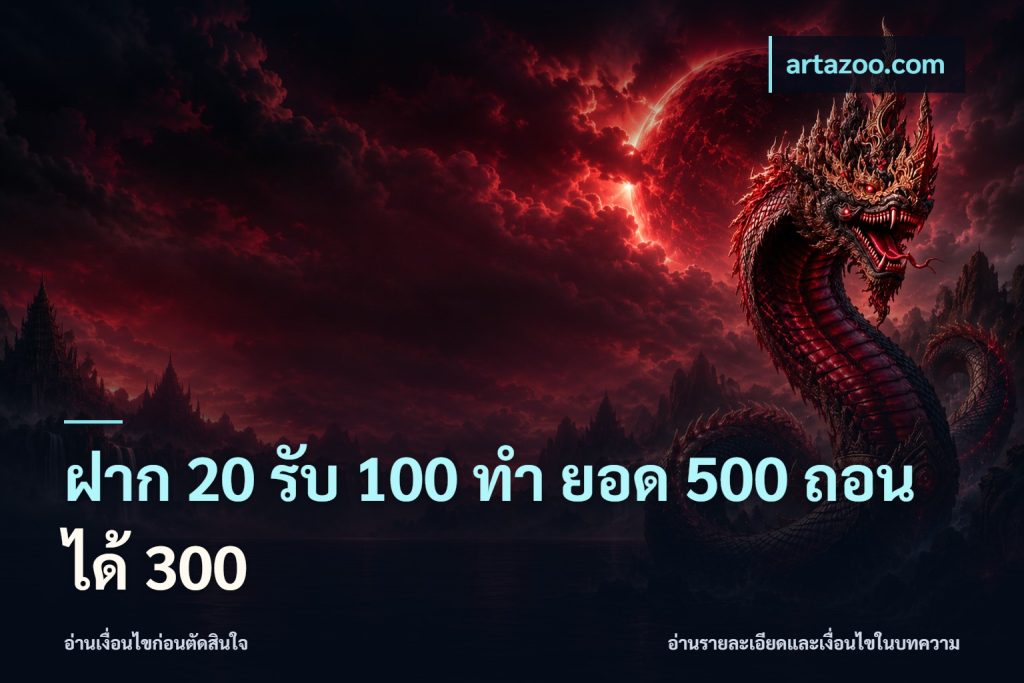 ฝาก 20 รับ 100 ทํา ยอด 500 ถอนได้ 300