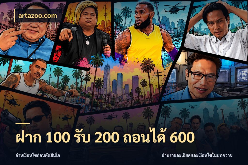 ฝาก 100 รับ 200 ถอนได้ 600 artazoo.com ยอดฝากและยอดรับในมุมของคนชอบลุ้น
