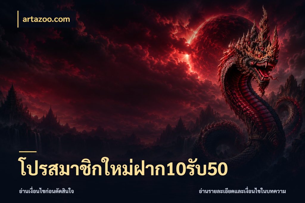 โปรสมาชิกใหม่ฝาก10รับ50 เปิดมุมโปรให้เข้ากับเกมแนวโปรด ในมุม artazoo.com