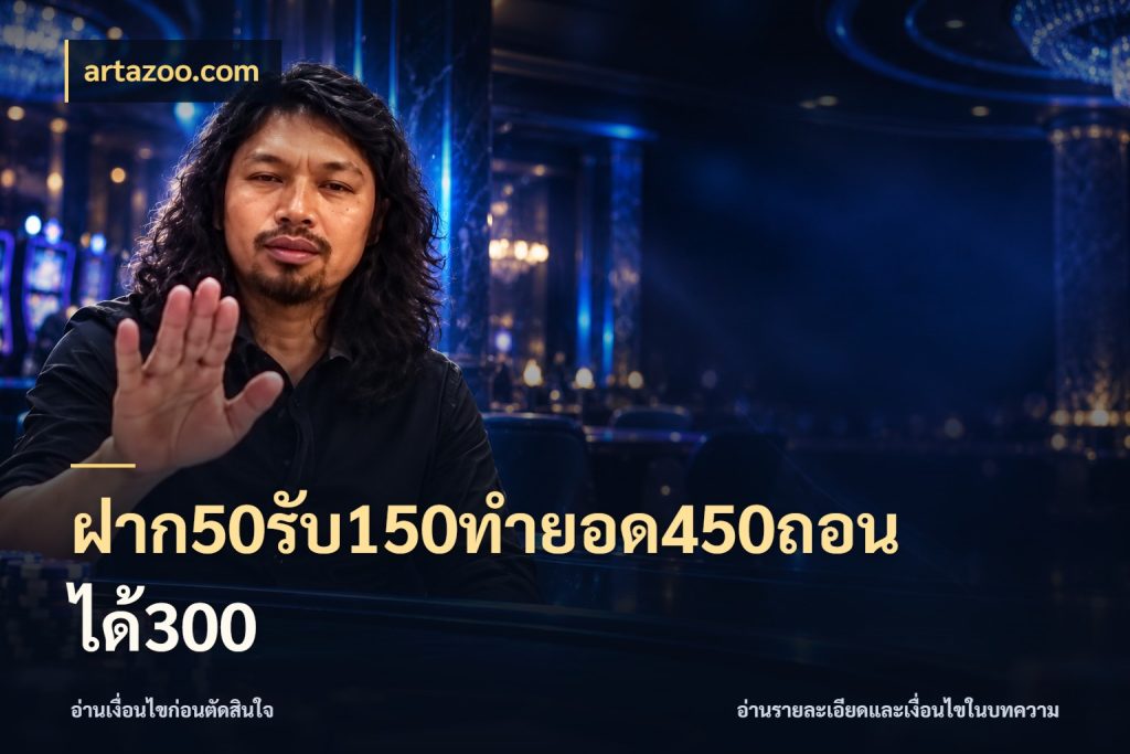 ฝาก50รับ150ทำยอด450ถอนได้300 artazoo.com โปรยอดรับที่สายเกมสนใจ