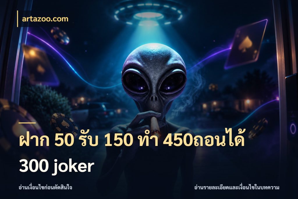 ฝาก 50 รับ 150 ทํา 450ถอนได้ 300 joker โปรยอดรับที่สายเกมสนใจ สไตล์ artazoo.com