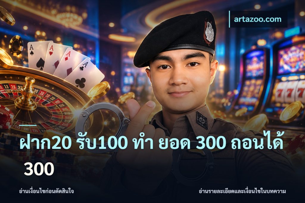 ฝาก20 รับ100 ทํา ยอด 300 ถอนได้ 300