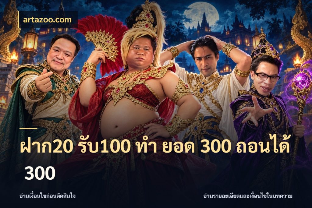 ฝาก20 รับ100 ทํา ยอด 300 ถอนได้ 300 จับคู่โบนัสกับสไตล์เกมที่ชอบ กับ artazoo.com