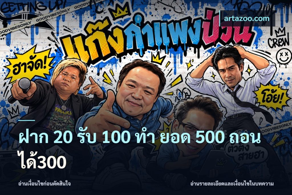 ฝาก 20 รับ 100 ทํา ยอด 500 ถอนได้300