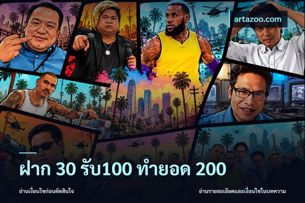 ฝาก 30 รับ100 ทำยอด 200