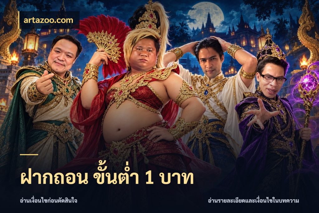 ฝากถอน ขั้นต่ำ 1 บาท ยอดเริ่มต้นน่าจับตากับสิทธิ์ที่เกี่ยวข้อง ในมุม artazoo.com